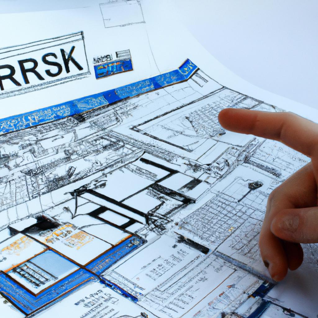 Person analyzing construction project risks